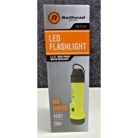 RAILHEAD NEW! RAILHEAD GEAR Handheld Flashlight: D Battery, LED, 7.75 in Lg, KE-FL40