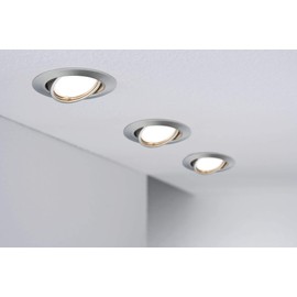 Paulmann 93425 LED Recessed Light Base Round Including 3 x 5 W Dimmable Recessed Spotlight Brushed Iron Spotlight Metal Recessed Lamp 3000 K