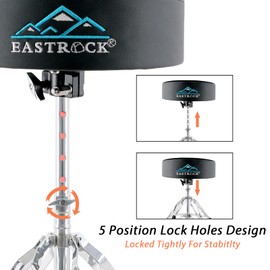 EASTROCK Drum Throne Drum Stools with 4 Legs Support,Universal Height Adjustable Drum Seat for Drummer Kids Adult (Black)