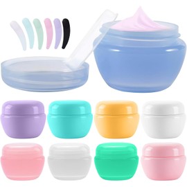 Recipientes Cosméticos Recargables, 10 ml Frascos Cosméticos Redondos, Tarros de Muestra Pequeños para Maquillaje, Crema, Crema Corporal, Manos, Loción, 9 Colores, 18 Piezas