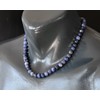 ElisaJewelryArt - Natural Sodalite Beaded Choker Necklace Genuine Gemstone Creativity
