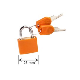 Multicolor Small Brass Padlocks Plastic Padlock with 2 Keys for Toolbox Bag Luggage Diary(Orange)