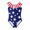 Zando Red White and Blue 4th of July Swimsuit Girls