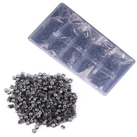 500 PCs Bulk Black Micro Ring Beads Silicone Beads 5mm - Salon-Grade Hair Extension Links for Professionals & Heavy Use