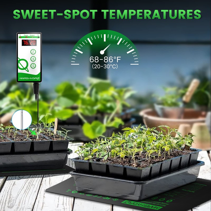 MARS HYDRO Seedling Heat Mat Waterproof 10''x 20.75'' and Digital