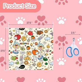 27.5" Cat Grooming Wrap for Cutting Nails – Self-Adherent Anti-Scratch Swaddle Restraint Bag Cat Wrap for Stress-Free Nail Clipping, Medication to Keep The cat Quiet, Multifunctional Storage Tools