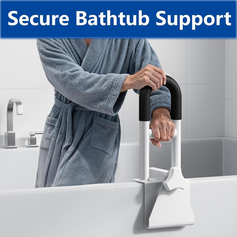 Bathtub Safety Rail, Bathtub Handle Grab Bar with Non-Slip Grip