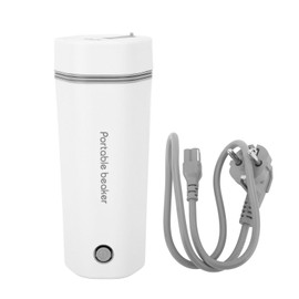 350ml Electric Water Bottle Automatic Power Off 304 Stainless Steel 300W Portable Travel Kettle for Tea Coffee EU Plug 220V White