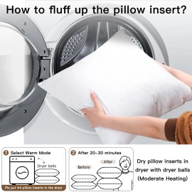 Otostar Throw Pillow Inserts Set of 2 Premium Decorative Throw 20 x 20 Inch 2 Pack