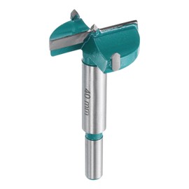 QUARKZMAN Forstner Drill Bit 1-9/16 Inch (40 mm) Tungsten Carbide Wood Drill Bit Hole Opener Cutter for Hinge Drilling Woodworking Green