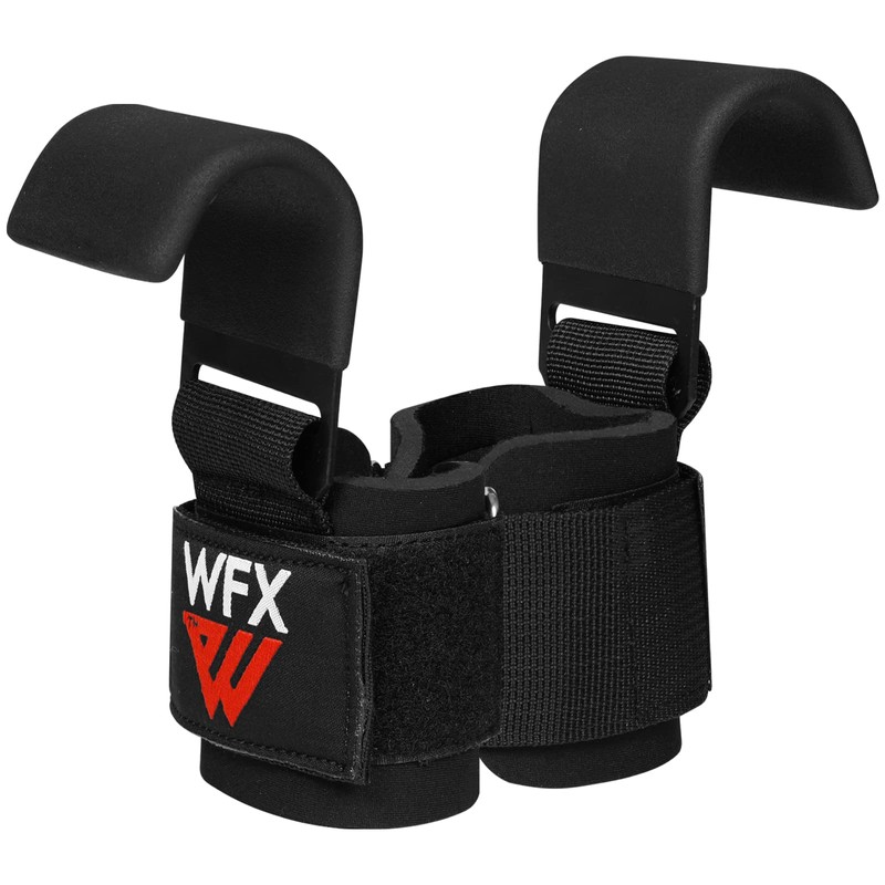 Weight Lifting Hooks, Non-Slip Rubber Coated Grips, 7mm Neoprene Wrist