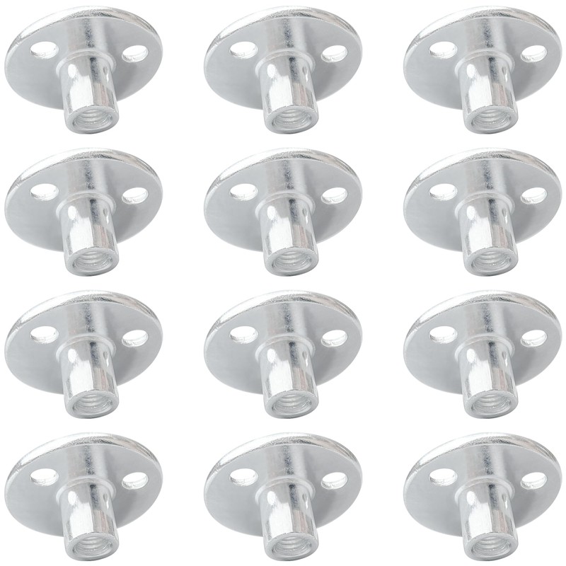 12 PCS 3 Holes Backplate Nuts,T Shaped Tee Nut (M10)