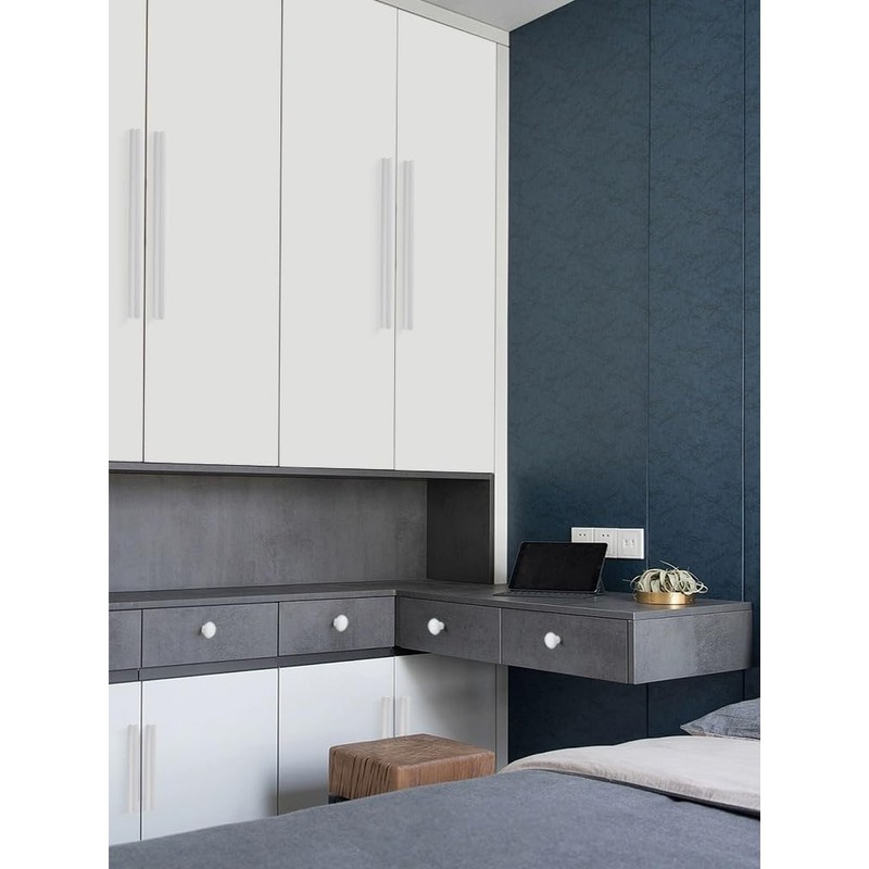 5PCS Mordern White Pull Knobs for Cabinet Dresser Drawers Mushroom