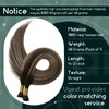 Ugeat I Tip Hair Extensions Human Hair Balayage Dark Brown