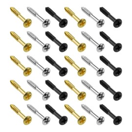 eMagTech 60PCS Humbucker Pickup Ring Mounting Screws for Most Humbucker Pickups Rings 2.5x18mm Pickup Frame Surround Screws 20PCS Gold & 20PCS Black & 20PCS Silver