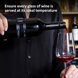 Haier Limited Edition Wine Gift Set - Wine Thermometer & Electric Vacuum Sealer - Keeps Wine Fresh Up to 7 Days, Quick Temperature Read