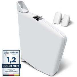 Bellux Surface-Mounted Belt Winder - Mini Belt Winder with Automatic Threading - 180° Swivelling - For 14 mm Roller Shutter Belt - Includes Cover Caps and Mounting Material - Hole Spacing 153 mm -