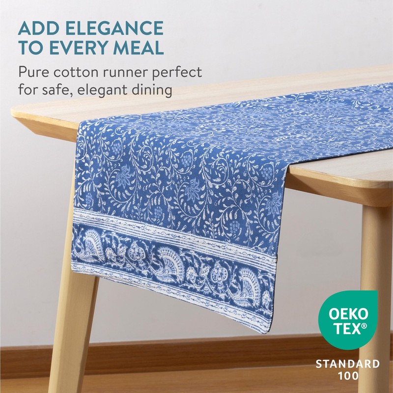 JEMIDI Table Runner Blue 40 x 180 cm - 100%