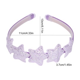 Fishdown 6Pcs Girls Glitter Headbands Toddler Head Bands with Teeth Non-slip Glitter Headband Hairband for Girls and Kids