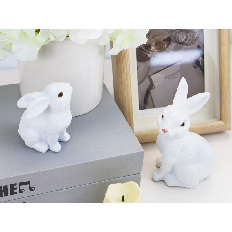 XIANNVXI Rabbit Easter Decoration White Polyresin Decorative Rabbit Easter Bunny