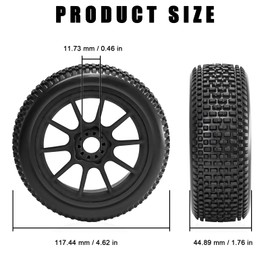 RcThjia 1/8 Scale Blockade Off-Road Buggy Tire 17mm Hex RC Wheels & Tyre with Foam Inserts RC Tire Compatible with ARRMA Typhon 3S/6S HongNor FS Racing HSP Hyper KYOSHO MP10（4 PCS）