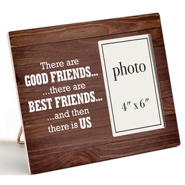 Nurawo Best Friend Gift Best Friends Picture Wooden Frame Friendship Photo Wooden Frame Keepsake Gifts for Leaving Graduation Birthday (4x6 Inch Photo)
