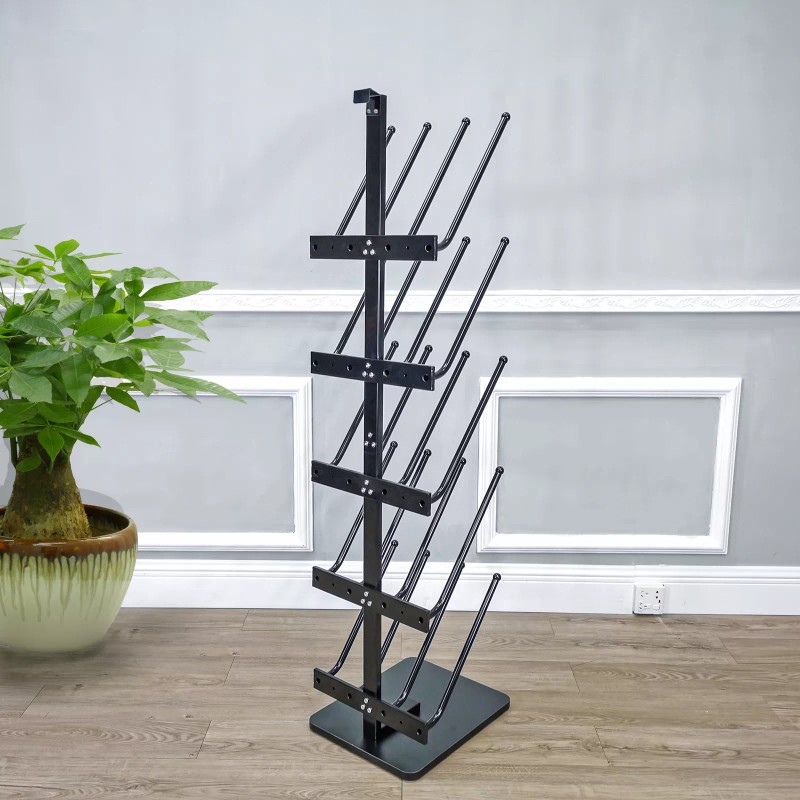FixtureDisplays 10-Pair Boots Rack 5 Tier Organizer Floor Standing Door
