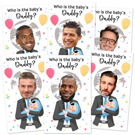 Funny Baby Shower Games Scratch Off Card, Guess Dad Scratch Off Lottery Ticket Raffle Cards Baby Shower Game, Baby Shower Party Icebreak Game Ideas for Boy and Girl, who is the Baby's Daddy-White