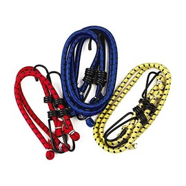 Assorted Elastic Bungee Cords - Feature Metal Hooks For Secure Tie Downs - Pack of 6 Cords In Assorted Size