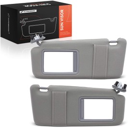 A-Premium Left & Right Sun Visor Compatible with Toyota Camry 2007 2008 2009 2010 2011, with Mirror and Light, Gray