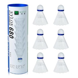 BAIHUALIN WHiZZ Nylon Badminton B√§lle Langlebige Federb√§lle f√ºr Indoor und Outdoor Training, √úbung, Freizeit, Einsteiger, 6X Kork-Wei√ü