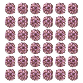 PATIKIL 8 mm Rhinestone Clay Beads, Pack of 100, Round Polymer Clay Crystal Charm Beads for Jewellery Making, Craft Decoration, Necklace, Bracelets, DIY, Purple