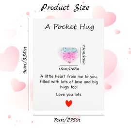 10pcs Pocket Hug Heart with Greeting Cards, Heart Shaped Natural Stones Bulk Greeting Card for Boyfriend Girlfriend Family Colleagues