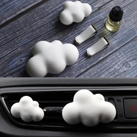 Brighter Sky Car Air Freshener with fragrance oil refil, French Vanilla Scented, Cloud Shaped Car Aromatherapy Diffuser, Air Conditioning Decoration, White, Gift for Her, Gift for Any Occasion