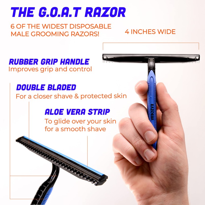 Razorba GOAT Wide Disposable Double Razor with Aloe Moisture Strip