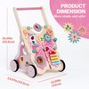 Giant bean Wooden Baby Push Walker for Girls Toddler Kids