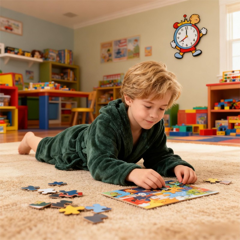 V.&GRIN Boys Fleece Robe, Hooded Plush Soft Fuzzy Bathrobe for
