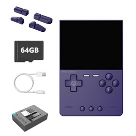 Trimui Brick Portable Retro Game Console 3.2 Inch IPS 1024x768 Screen, Built in 64GB Linux System Card 3000mAh Long-Life Rechargable Battery Retro Handheld (Purple 64GB)