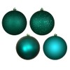 Vickerman 6" Dark Teal 4-Finish Ball Ornament Set.Includes 4 Ornaments
