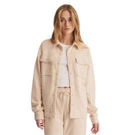 NAADAM Unisex Unisex Terry Shirt Jacket, Ecru,Large