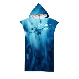 LOMTRATS Quick Dry Surf Poncho Changing Towel Robe Hoodie for Adults Men Women,Microfiber Swimming Beach Surfing Diving Home Hot Springs Bathing Parka