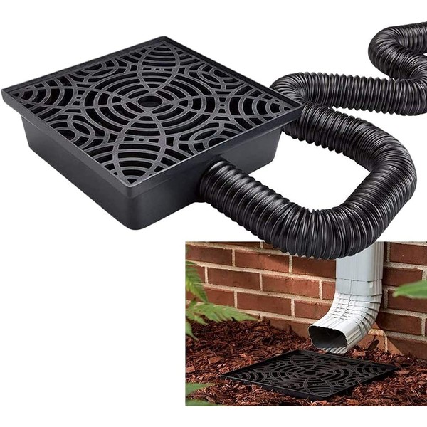 Amerimax 12-in. No Dig Low Profile Catch Basin Downspout Extension Kit, Black