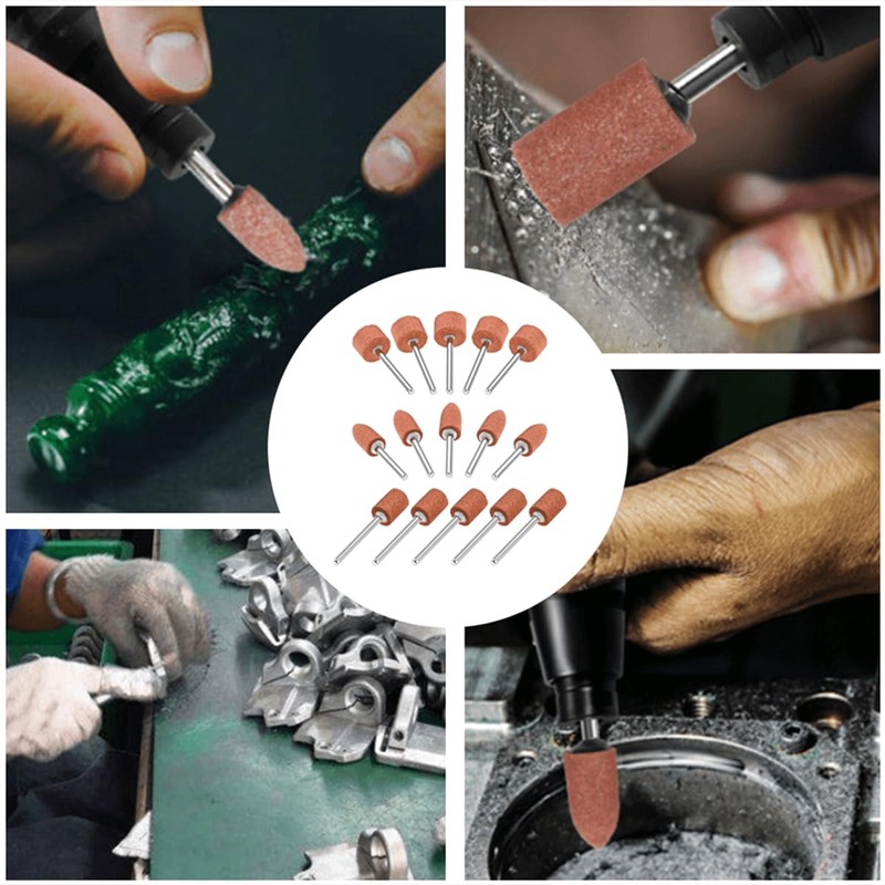 dophee 60Pcs/Set Aluminium Oxide Mounted Grinding Stone Sanding Drill Bits