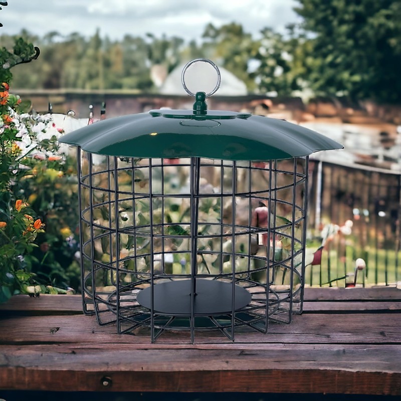 Backyard Essentials Squirrel Defeater Seed or Suet Log Cage Feeder