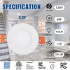 OUKEETO 3 Inch Led Recessed Light - 3000K/ 4000K/ 5000K