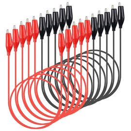 Gebildet 10pcs Alligator Clips Electrical, 0.5mm² /20AWG Wire, Insulated Test Leads with Alligator Clips, Soldered Double-Ended Jumper Wires for Experiment, Electrical Testing, Circuit Connection