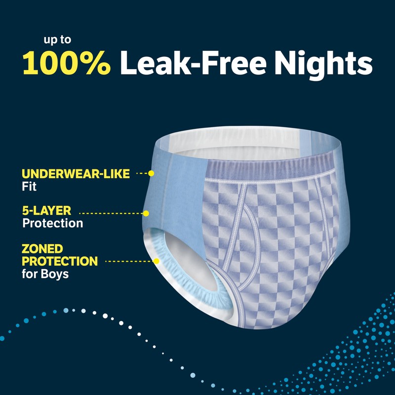 Goodnites Boys' Nighttime Bedwetting Underwear, Size Extra Large (95-120 lbs),