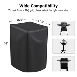 iCOVER Electric Grill Cover for 30in Vertical Smoker, Masterbuilt, Charbroil, Dyna Glo and More, Durable & Waterproof, 18.5x17.5x33in (47x44.5x83.8cm)