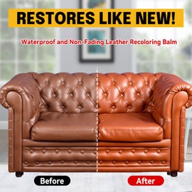 Teenanseen Leather Recoloring Balm, Medium Brown Leather Paint for Furniture, Leatherite Leathers Balm Restorer Scratch Repair, Leathers Dye Brown for Couch, Car Interior, Cat Scratches