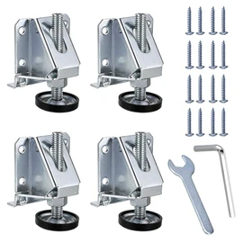 OwnMy Heavy Duty Adjustable Leveling Feet Hexagon Nuts Lock Furniture Legs Levelers for Furniture, Table, Cabinets, Workbench, Shelving Units and More